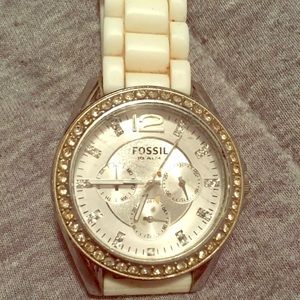 White fossil watch